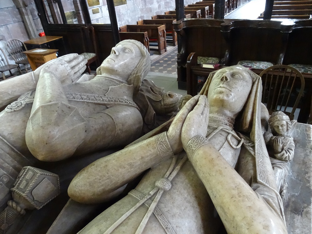 Effigies on the tomb of Sir Randle and Eleanor (Dutton) Brereton