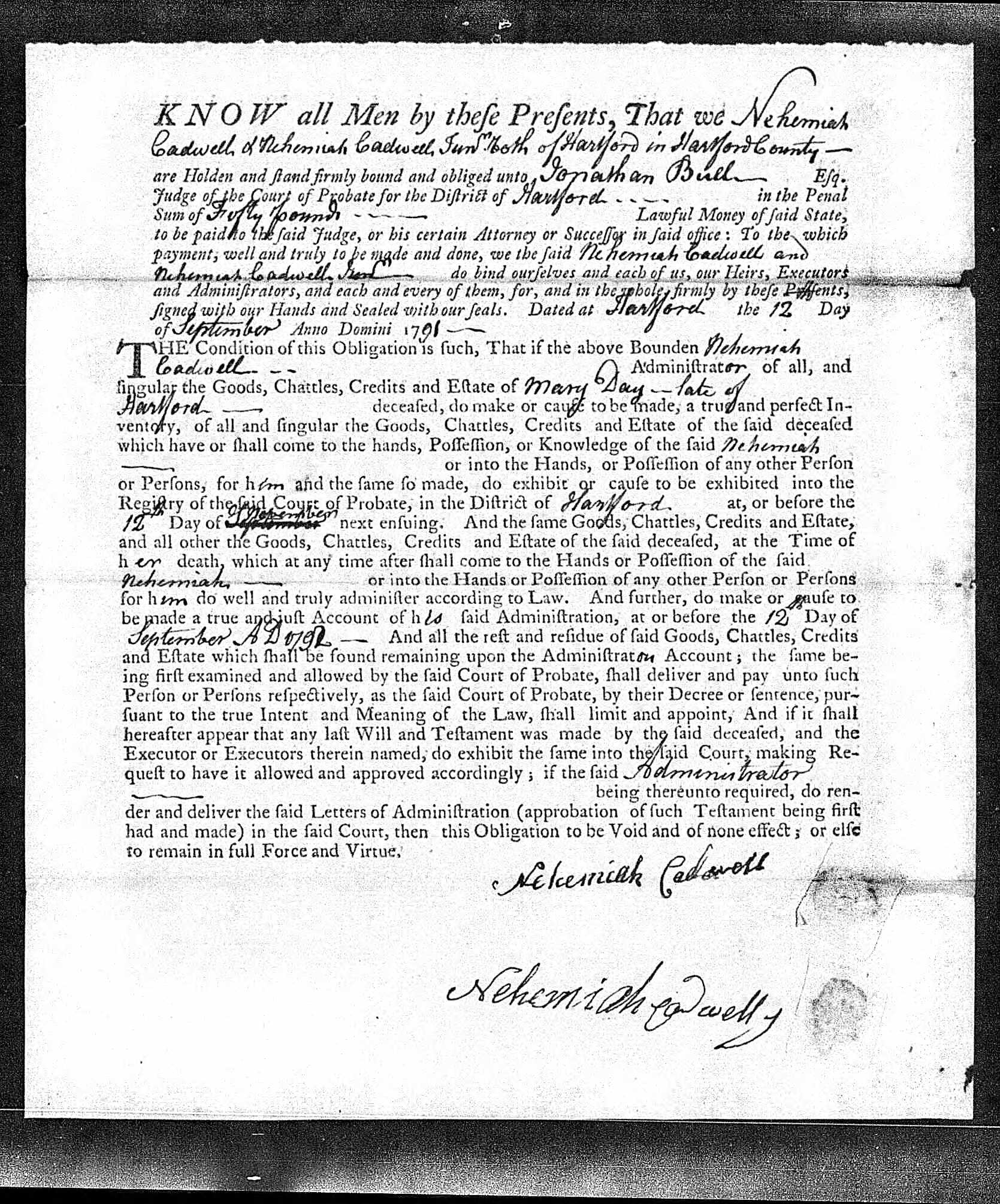 Page 1 of Mary (Butler) Day's probate