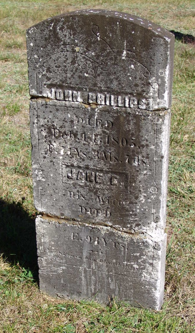 Gravestone of John and Jane (Ellis) Phillips