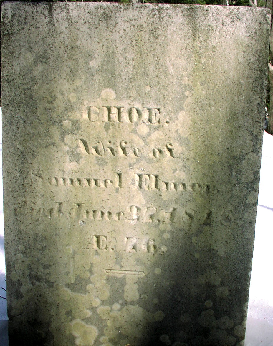 Gravestone of Chloe (Chapin) Elmer