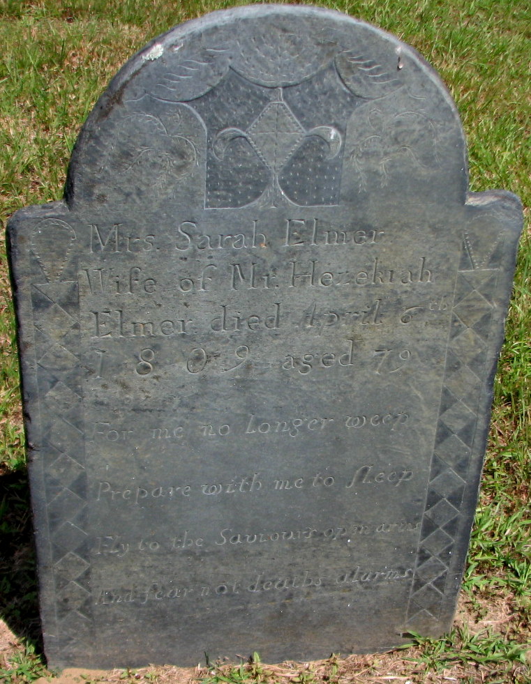 Gravestone of Sarah (Wright) Elmer