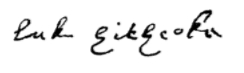 Signature of Luke Hitchcock