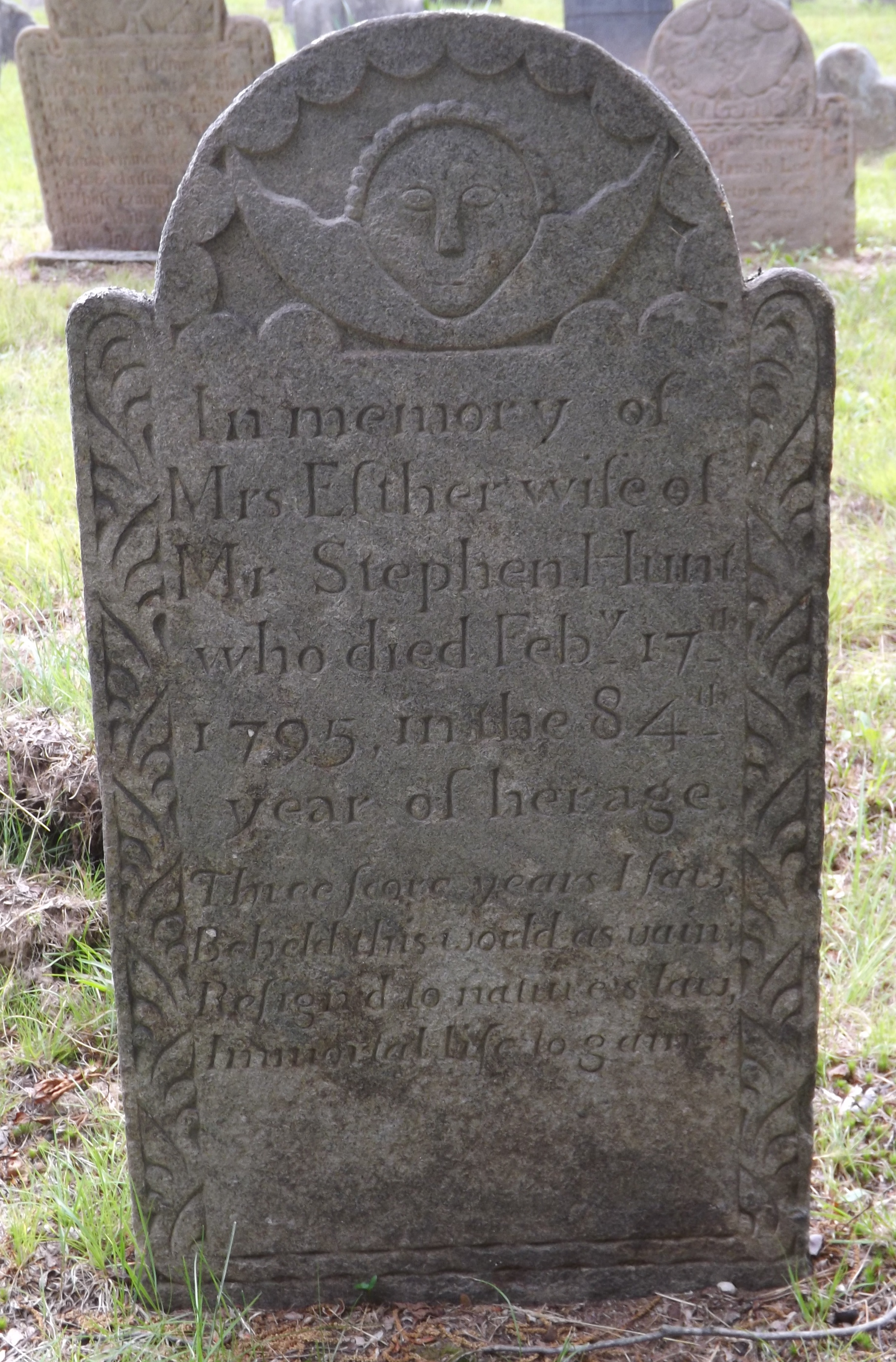Gravestone of Esther (Janes) Hunt