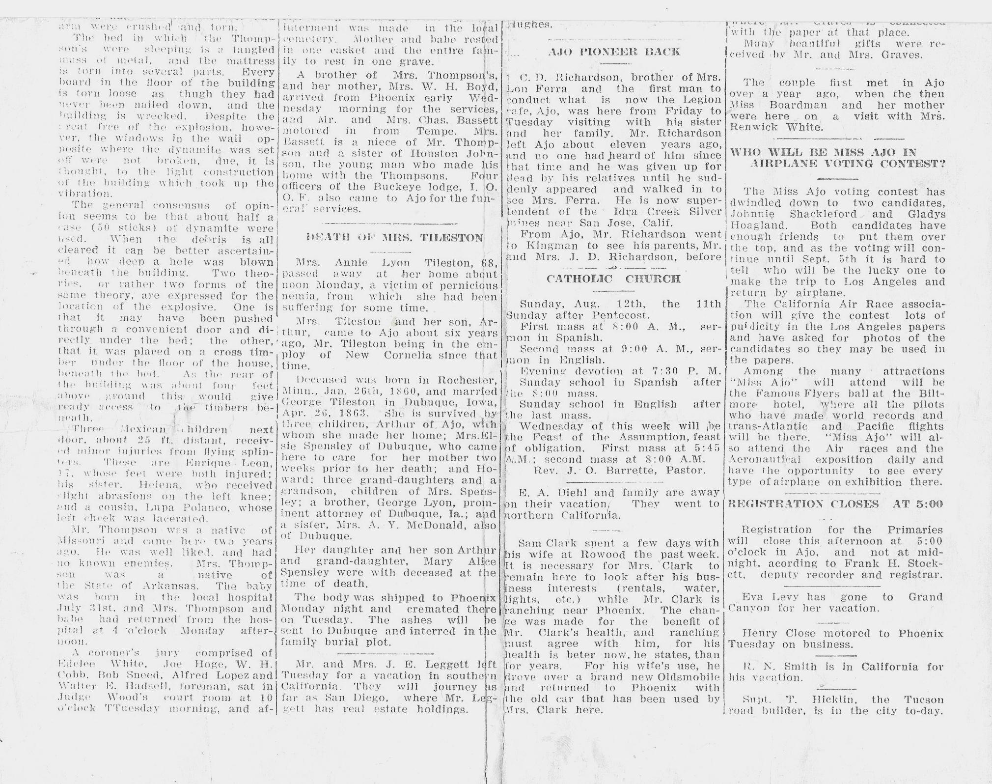 Article on the killing of the Thompson family by dynamite, part 2