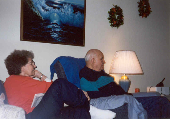 Frank and Florence at home, watching TV together
