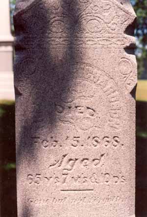 Gravestone inscription for Freeman Richardson