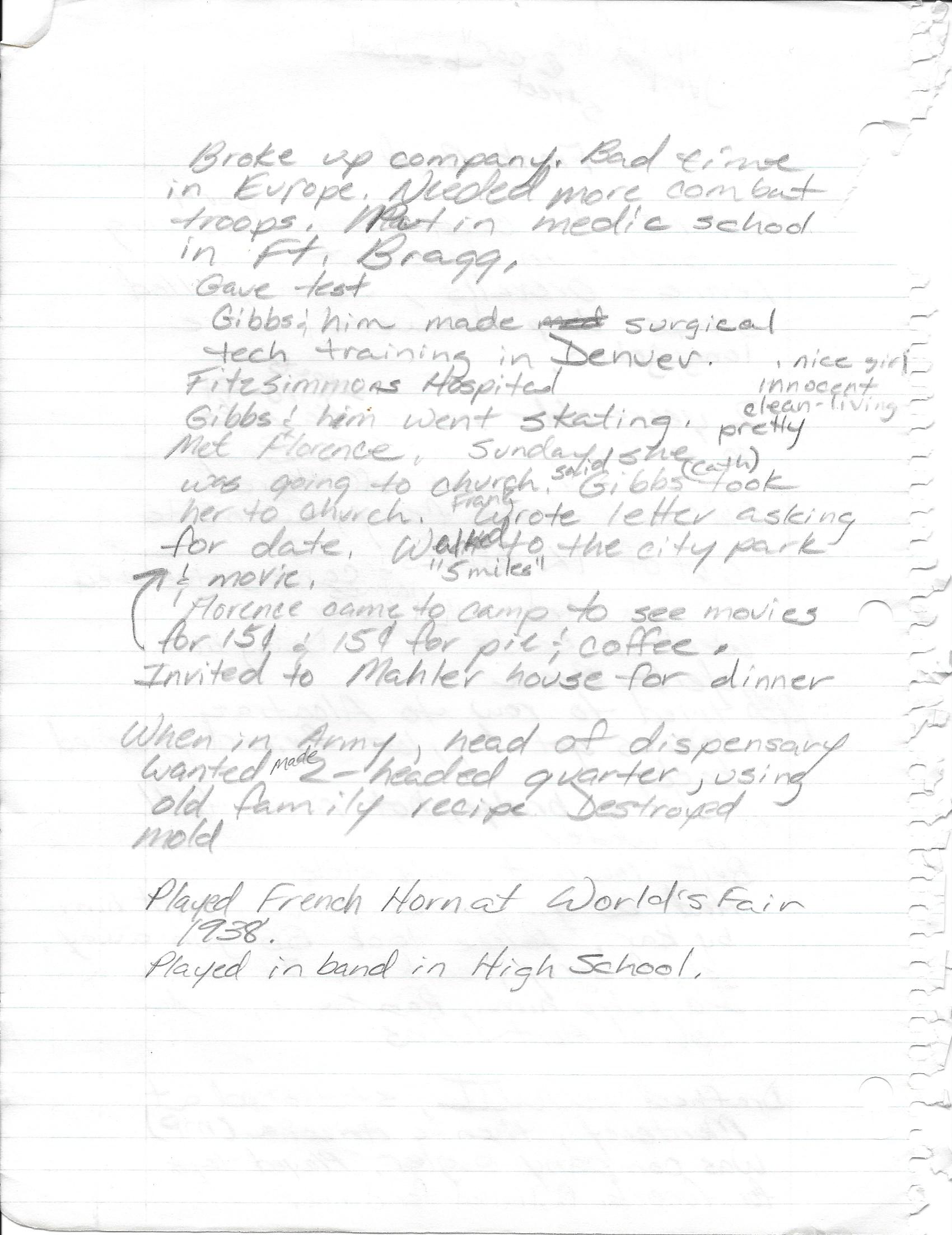 More handwritten notes about Frank Boyd