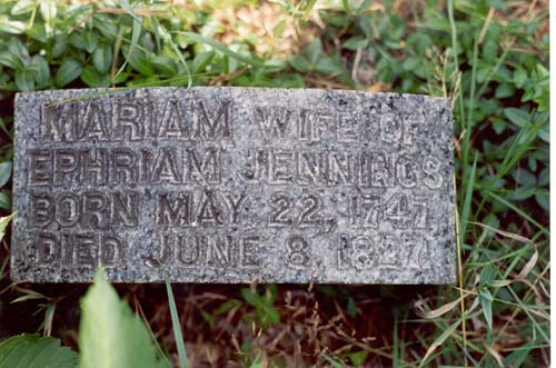 Gravestone of Mariam (Smith) Jennings