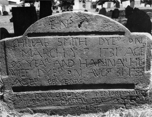 Gravestone of Chileab and Hannah (Hitchcock) Smith