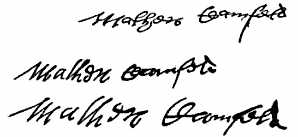 Signatures of Matthew Camfield