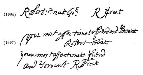 Signatures of Robert Treat