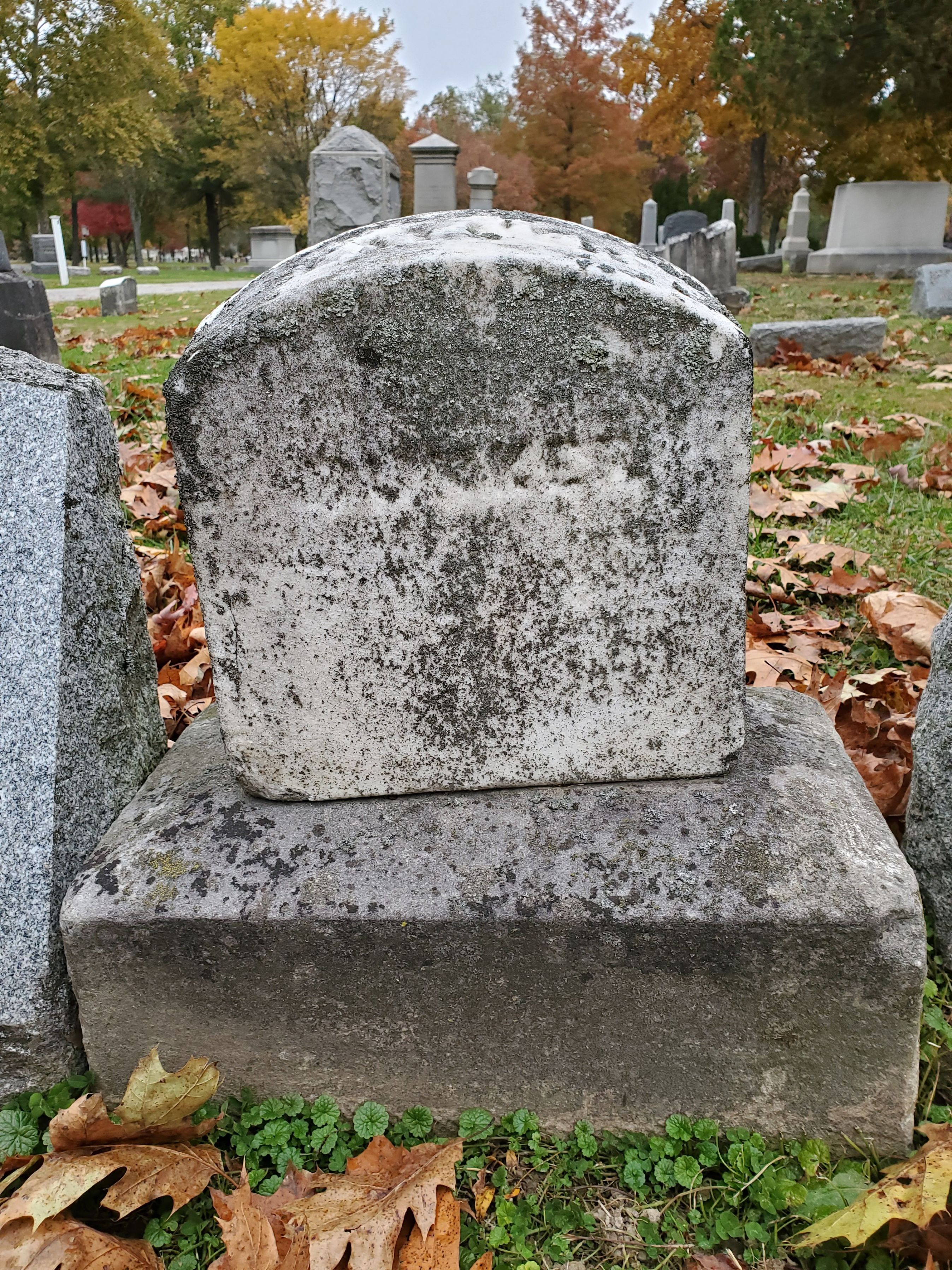 Side of gravestone of James Bunker