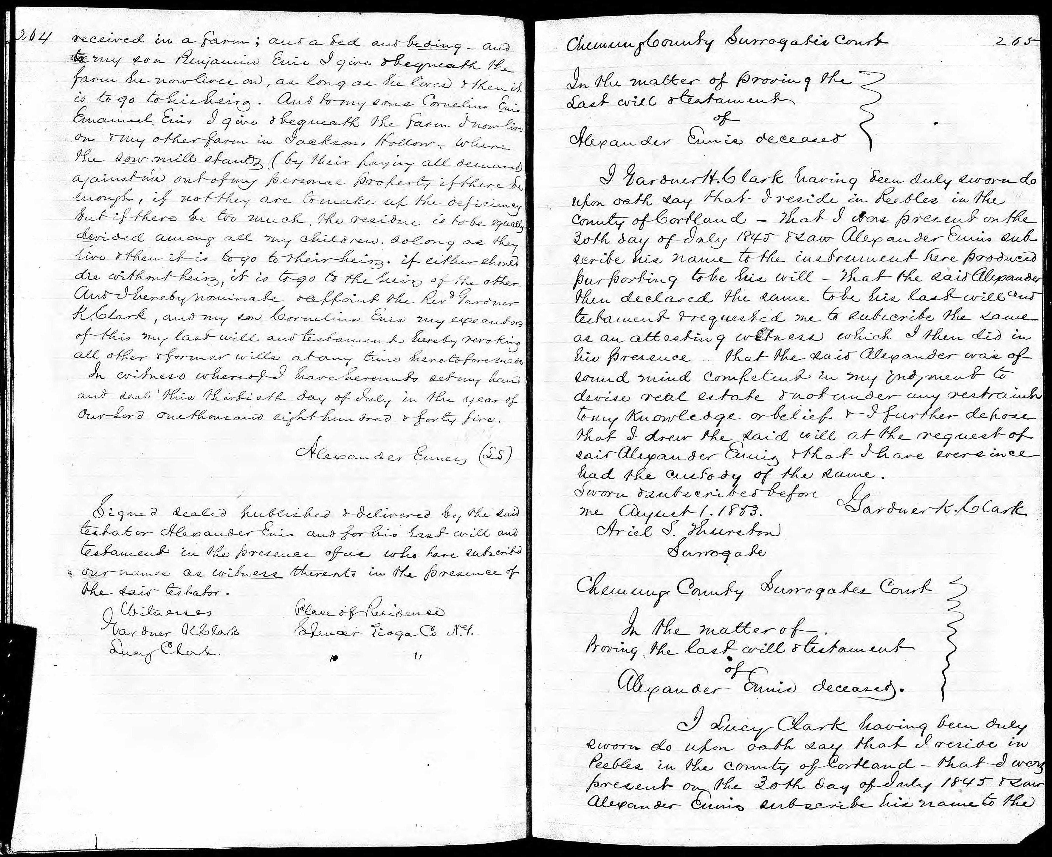 Pages 2-3 of Alexander Ennis' will