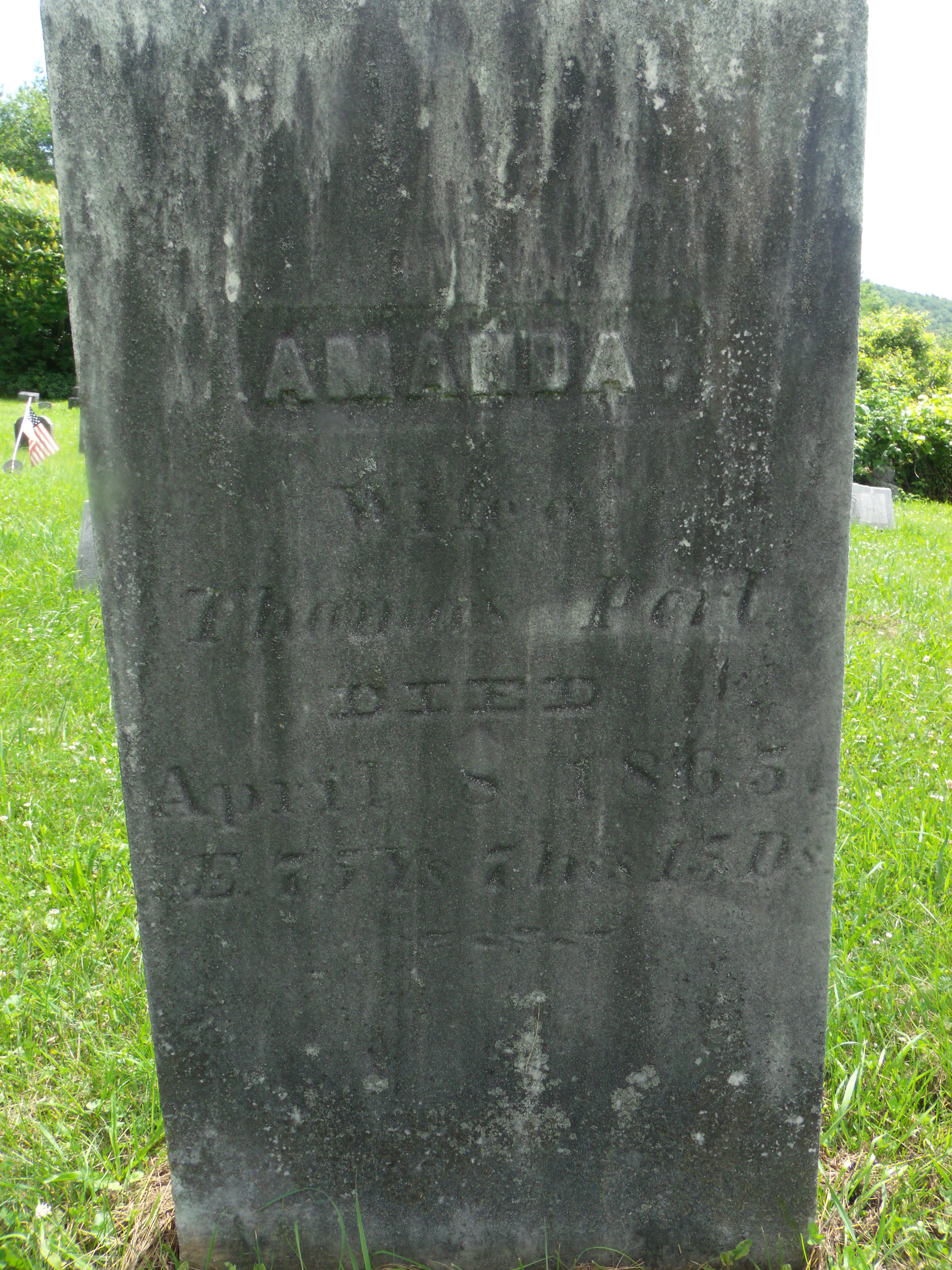 Gravestone of Amanda Pert