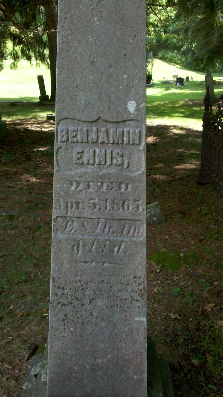 Gravestone of Benjamin Ennis