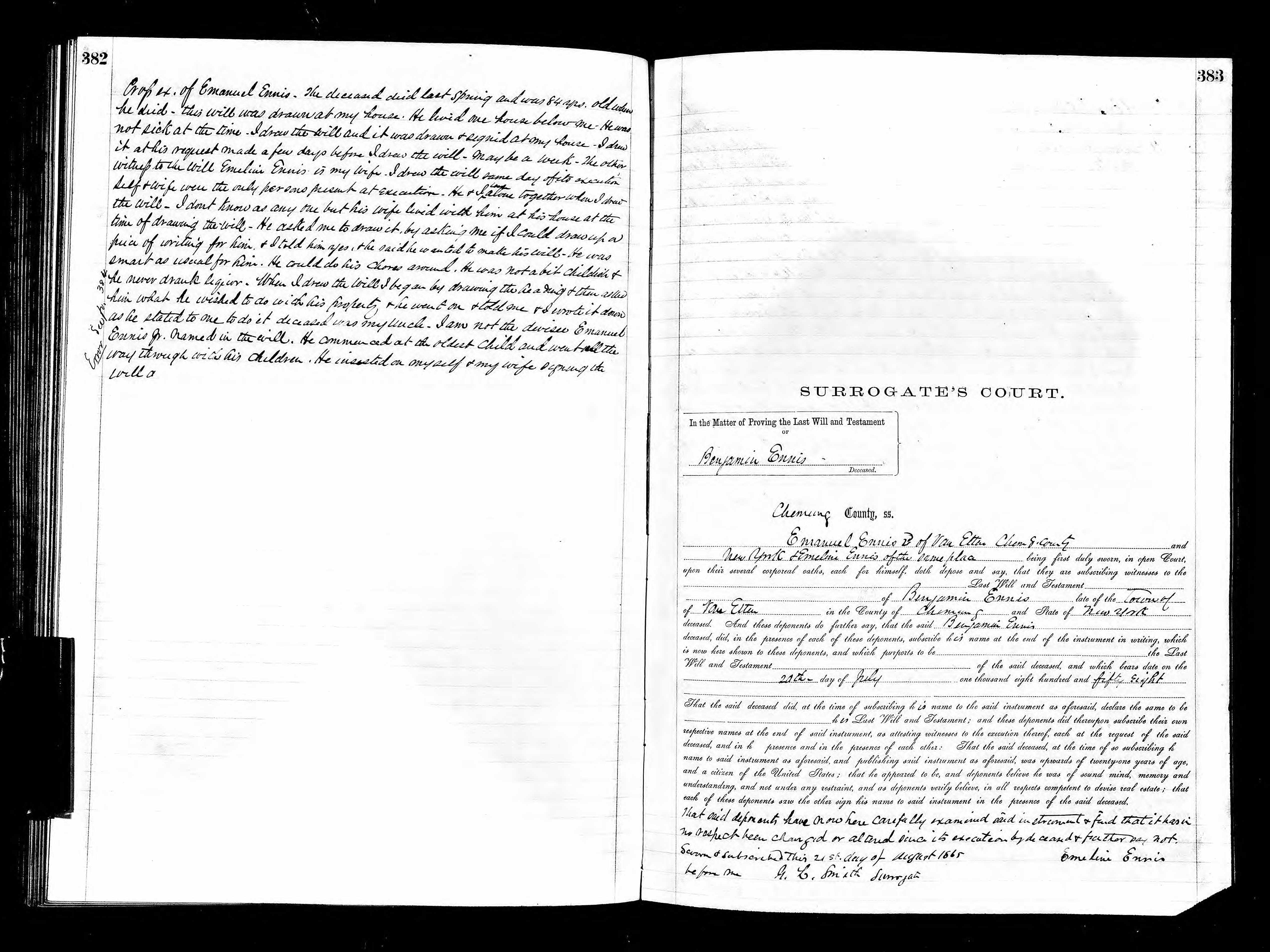 Pages 4-5 of Benjamin Ennis' will