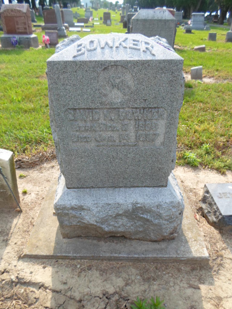 Gravestone of David K. Bowker