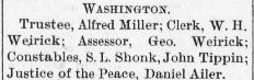 Mention of Alfred Miller as a candidate in an election