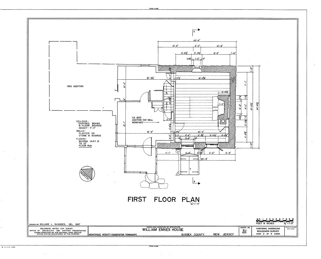 First floor plan of the William Ennis house