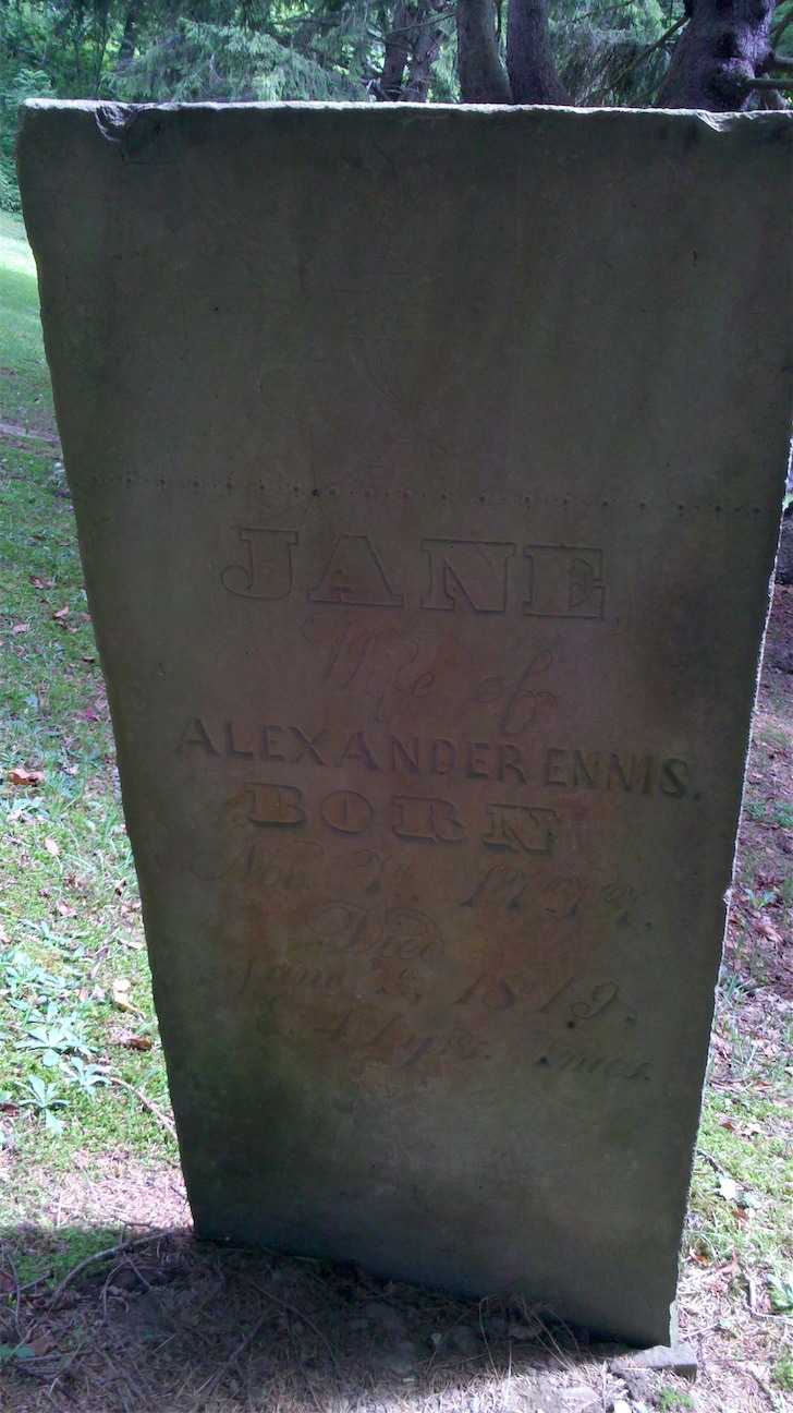Gravestone of Jane Ennis