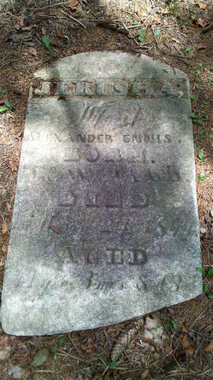 Gravestone of Jerusha Ennis