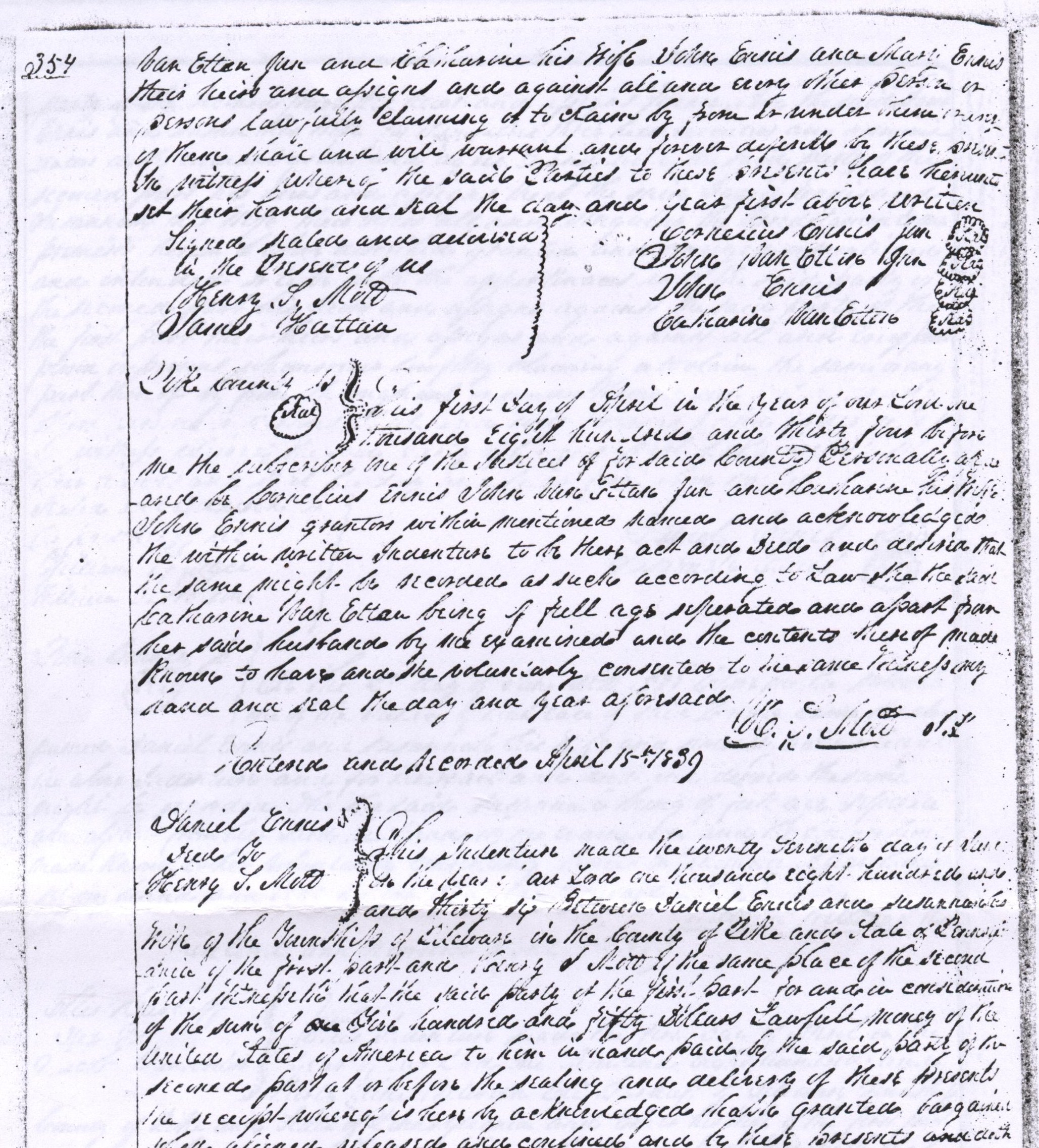 Deed related to the estate of Joseph Ennest, page 2