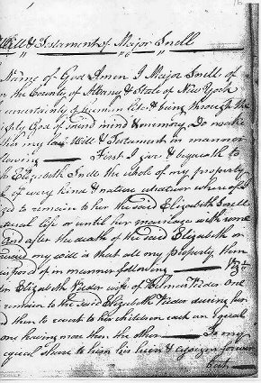 Copy 2 of Page 1 of Major Snell's Will