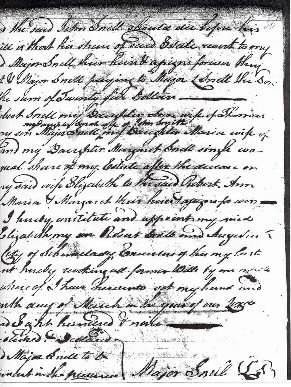 Copy 1 of Page 2 of Major Snell's Will