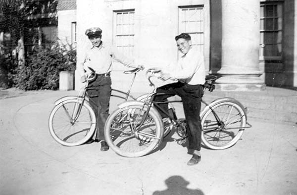 Andy and Pete with bicycles