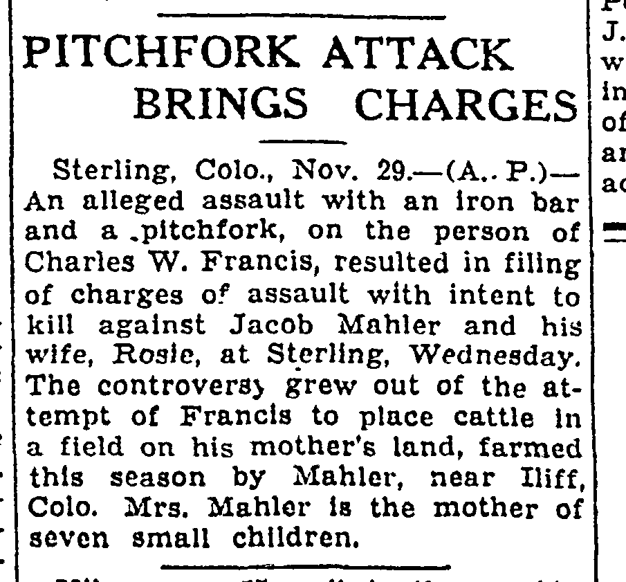 Article: "Pitchfork Attack Brings Charges"