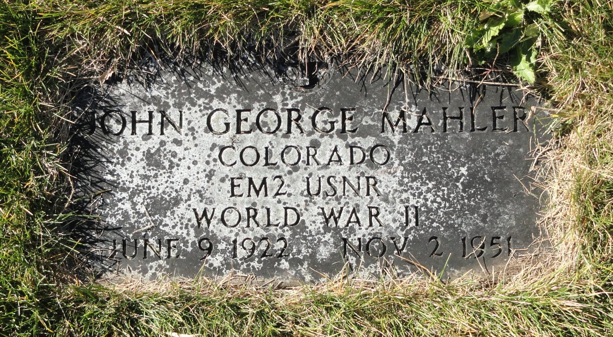 Gravestone of John George Mahler