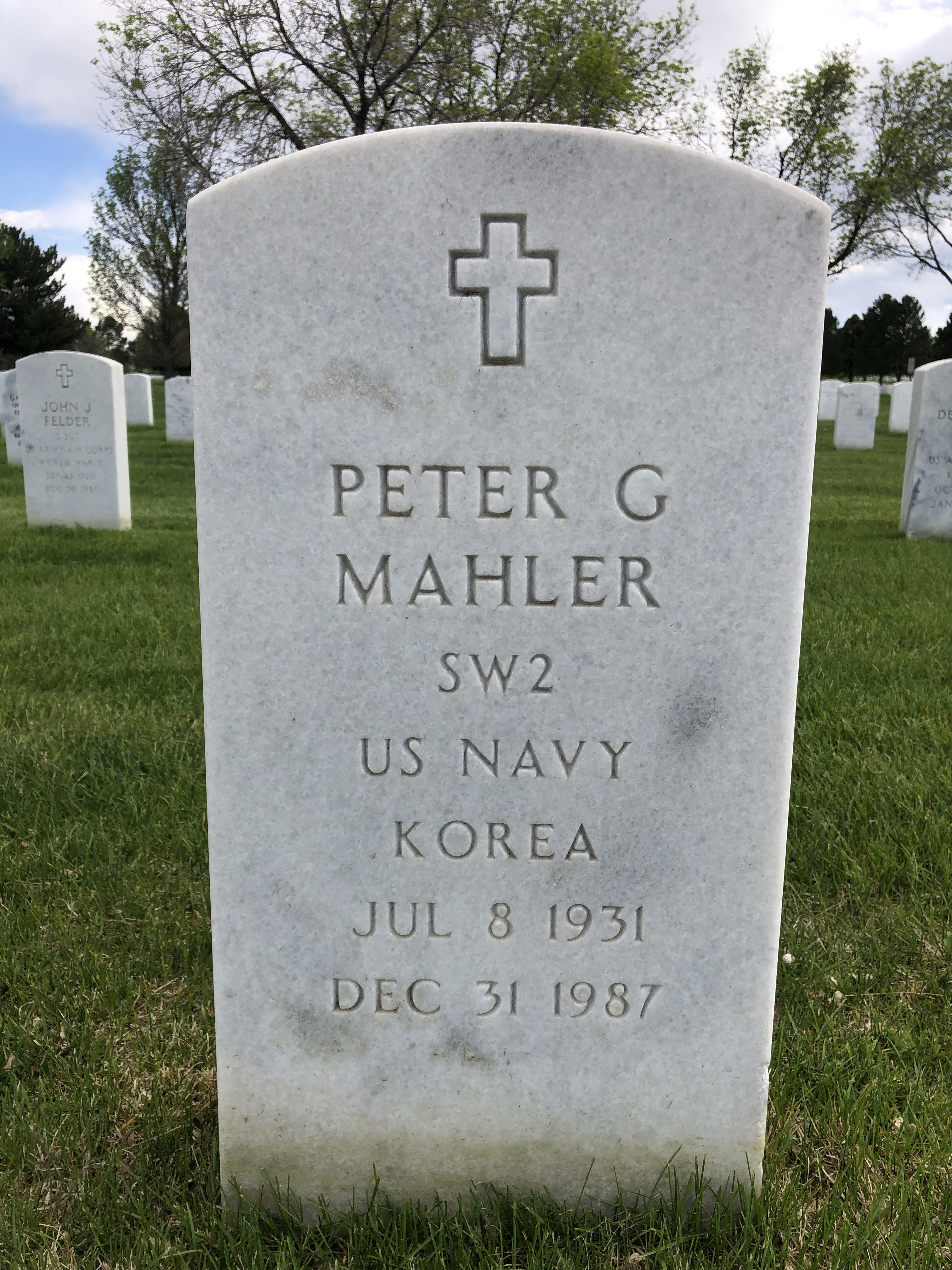 Gravestone of Peter G. Mahler